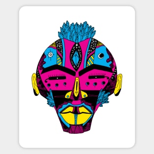 CMYK African Mask 4 Sticker